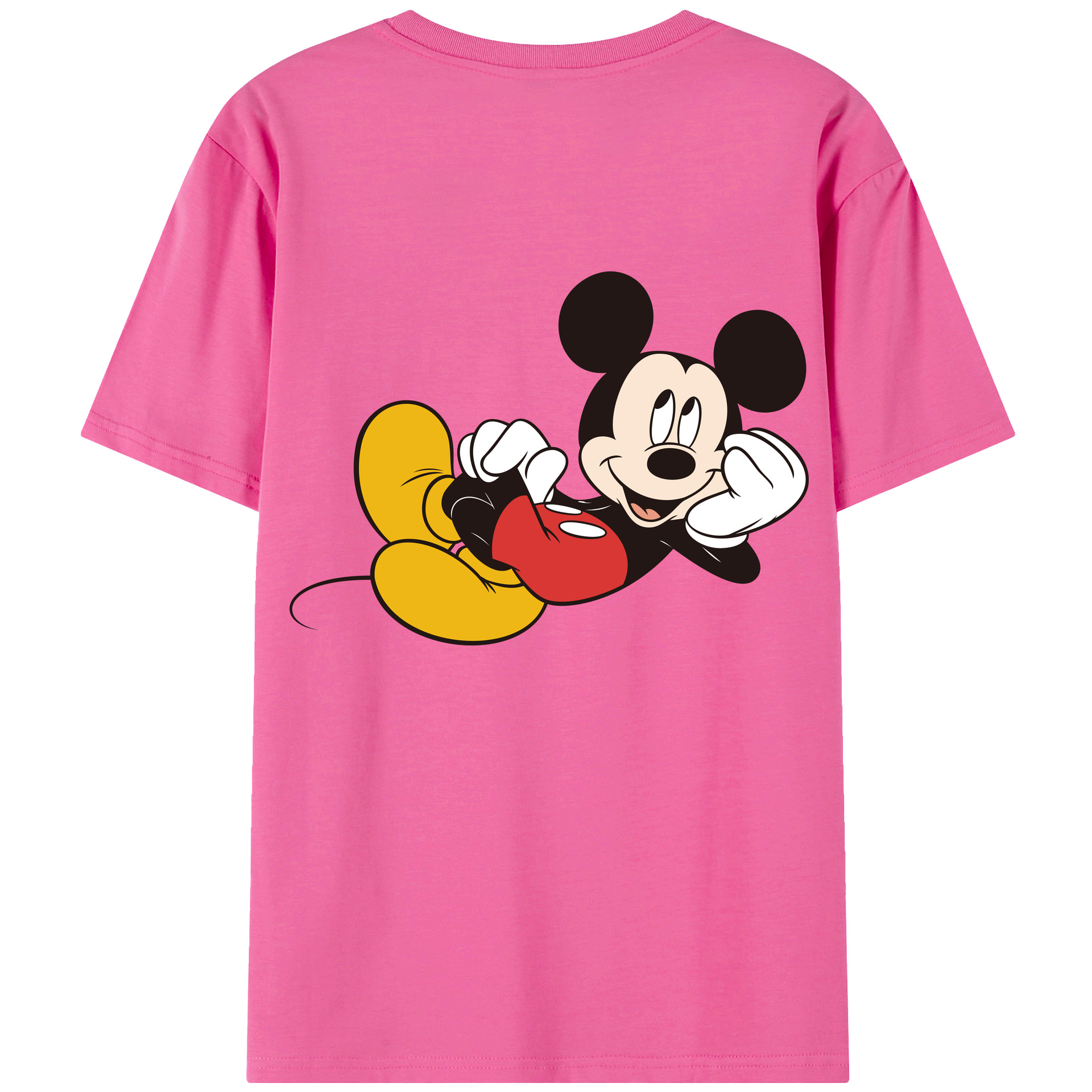 ミッキーマウス Mickey Mouse レディース半袖Tシャツ(バックプリント)